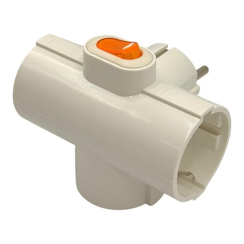EDM EDM stekkerdoos 3-voudig met schakelaar, 16A 250V wit - verdeelstekker adapter geaard zij-ingang