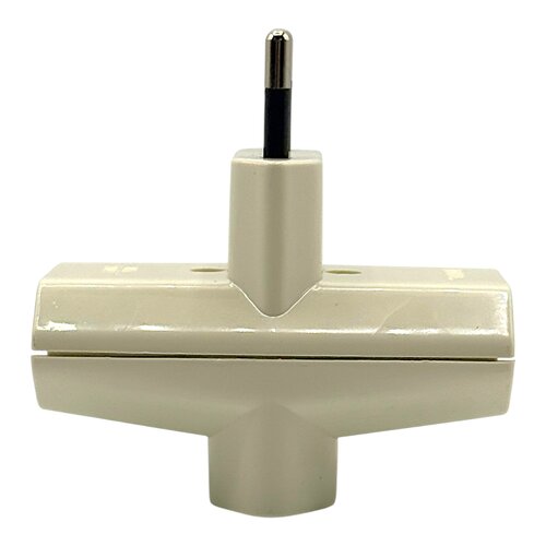 Merkloos BF drievoudige stekker 2-polig 10A 250V, gebroken wit - 3-voudige stekker splitter stopcontact stekkerblok compact