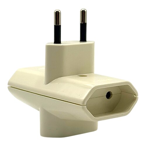 Merkloos BF drievoudige stekker 2-polig 10A 250V, gebroken wit - 3-voudige stekker splitter stopcontact stekkerblok compact