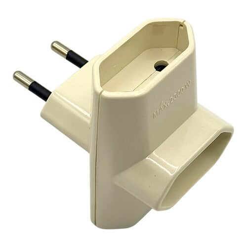 Merkloos BF drievoudige stekker 2-polig 10A 250V, gebroken wit - 3-voudige stekker splitter stopcontact stekkerblok compact