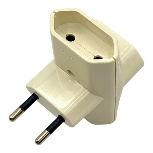 Merkloos BF drievoudige stekker 2-polig 10A 250V, gebroken wit - 3-voudige stekker splitter stopcontact stekkerblok compact