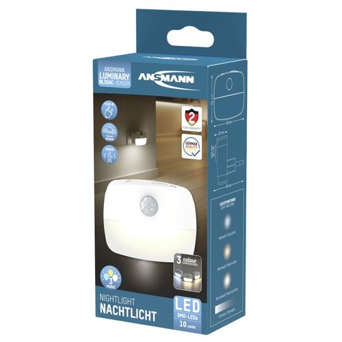 Ansmann Sensor nachtlampje NL30 AC stopcontact, bewegingssensor schemersensor 3 lichtstanden