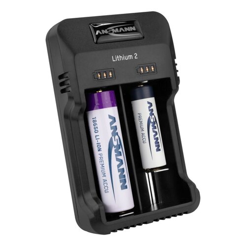 Ansmann ANSMANN Lithium 2 batterijlader Li-ion AA AAA, geschikt voor 18650 26650 - universele oplader 2 slots USB