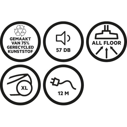AEG AEG VX82-1-ECO stofzuiger met zak zwart, stil 57dB SmartMode Hepa13 - parketborstel krachtige stille stofzuiger