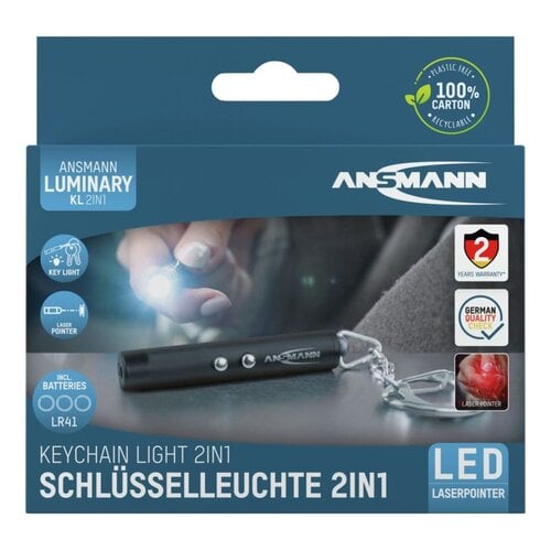 Laserpointer 2 in 1 sleutelhanger lamp, mini laser pen LED zaklamp - presentatie pointer 50m