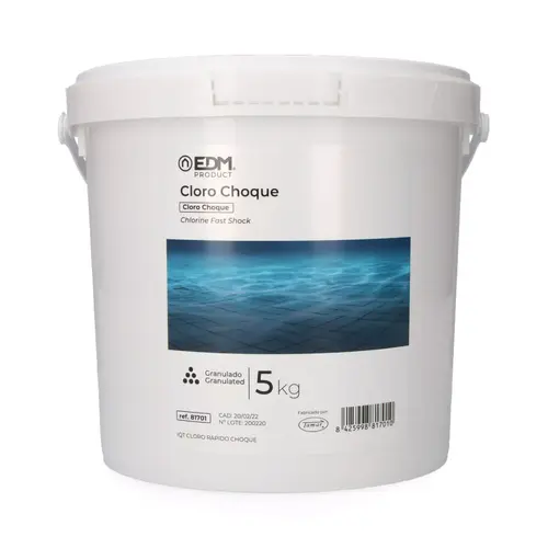 EDM Shockchloor granulaat 5 kg zwembad, snelwerkend chloor poeder - schokbehandeling water desinfectie