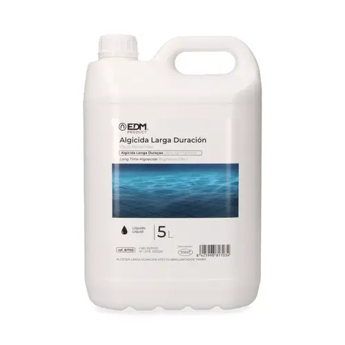 EDM Algicide zwembad 5 liter, langdurige werking - anti alg middel waterverhelderaar zwembad onderhoud