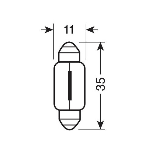 Lampa Buislamp C10W 12V 10W 2 stuks - autolamp interieur lamp 11x35 mm festoon lamp
