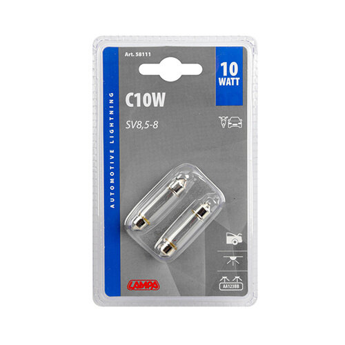 Lampa Buislamp C10W 12V 10W 2 stuks - autolamp interieur lamp 11x35 mm festoon lamp