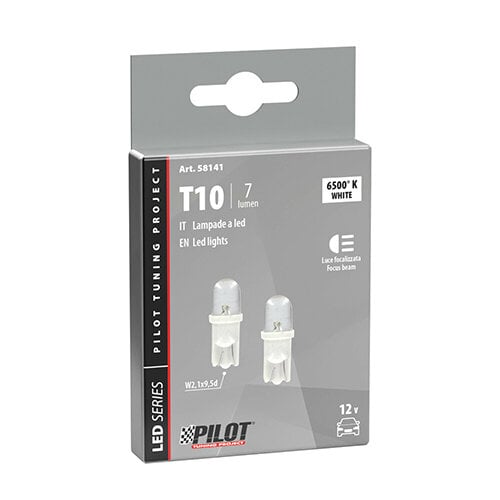 Pilot Lampa T10 LED lamp wit 12V 2 stuks, geschikt voor dashboard parkeerlicht W2.1x9.5d - auto interieur verlichting