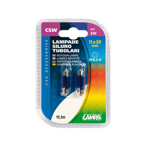 Lampa Buislamp C5W blauw 5W 12V 11x35mm SV8 5-8 set 2 stuks - interieur kenteken lamp autolamp