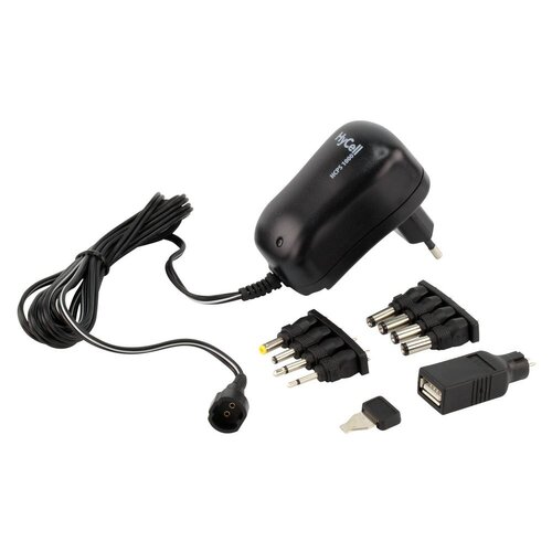 Ansmann HyCell universele netadapter 3V 4.5V 5V 6V 7.5V 9V 12V 1A HCPS1000 - voeding adapter met USB en 8 stekkers
