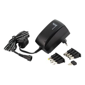 Ansmann HyCell universele netadapter 27W 2250mA instelbaar 3V 12V - voeding adapter met 8 stekkers HCPS2250V / 7,5V / 9V / 12V DC, inclusief 8-delige stekkerset.