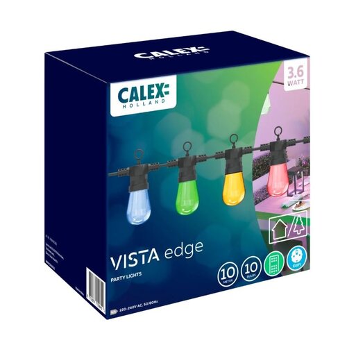 Calex CALEX LED lichtsnoer RGB 10 meter 10 lamps, dimbaar buitenverlichting tuin balkon feestverlichting ST45 Calex CALEX LED lichtsnoer RGB 10 meter 10 lamps, dimbaar buitenverlichting tuin balkon feestverlichting ST45