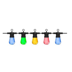 Calex CALEX LED lichtsnoer RGB 10 meter 10 lamps, dimbaar buitenverlichting tuin balkon feestverlichting ST45 Calex CALEX LED lichtsnoer RGB 10 meter 10 lamps, dimbaar buitenverlichting tuin balkon feestverlichting ST45