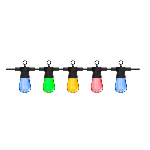 Calex CALEX LED lichtsnoer RGB 10 meter 10 lamps, dimbaar buitenverlichting tuin balkon feestverlichting ST45 Calex CALEX LED lichtsnoer RGB 10 meter 10 lamps, dimbaar buitenverlichting tuin balkon feestverlichting ST45