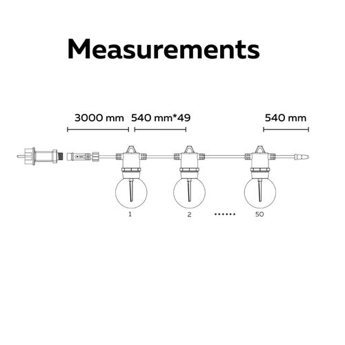Calex Calex festoon lichtsnoer 30 meter 50 LED lampen IP54 - dimbare tuinverlichting lichtslinger buiten Calex Calex festoon lichtsnoer 30 meter 50 LED lampen IP54 - dimbare tuinverlichting lichtslinger buiten