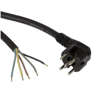 Universeel Perilex aansluitsnoer 5x2,5mm² zwart 2 meter - haakse Perilex stekker 5 aderig snoer voor inductiekookplaat elektrische kookplaat ventilatie Universeel Perilex aansluitsnoer 5x2,5mm² zwart 2 meter - haakse Perilex stekker 5 aderig snoer voor inductiekookplaat elektrische kookplaat ventilatie
