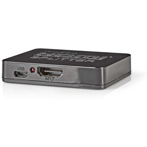 nedis Impac HDMI splitter 1 naar 2, geschikt voor 2 schermen 4K 30Hz - HDMI verdeler 1 in 2 uit met USB voeding