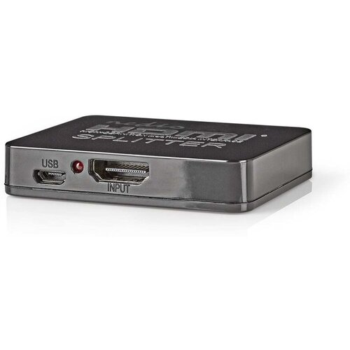 nedis Impac HDMI splitter 1 naar 2, geschikt voor 2 schermen 4K 30Hz - HDMI verdeler 1 in 2 uit met USB voeding