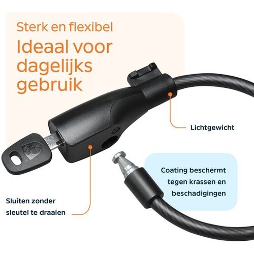 Axa AXA Resolute 10-150 kabelslot 150 cm 10 mm matzwart - Inclusief framehouder en 2 sleutels Axa AXA Resolute 10-150 kabelslot 150 cm 10 mm matzwart - Inclusief framehouder en 2 sleutels