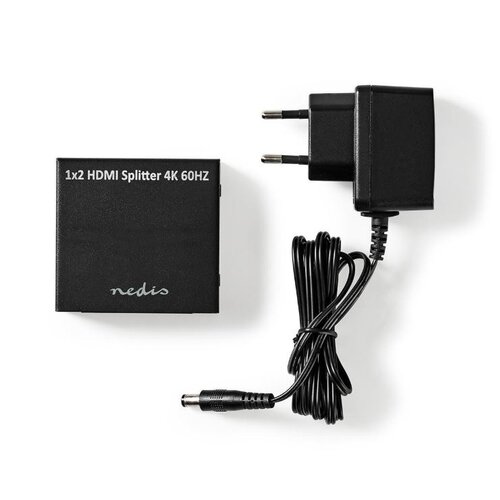 nedis Nedis HDMI™ splitter 2-poorts 4K 60Hz, 1 ingang naar 2 schermen - HDMI verdeler Ultra HD 18 Gbps HDCP 2.2 nedis Nedis HDMI™ splitter 2-poorts 4K 60Hz, 1 ingang naar 2 schermen - HDMI verdeler Ultra HD 18 Gbps HDCP 2.2