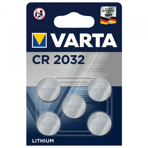 Varta Varta CR2032 lithium knoopcel batterij 3V 230 mAh - 5 stuks Varta Varta CR2032 lithium knoopcel batterij 3V 230 mAh - 5 stuks