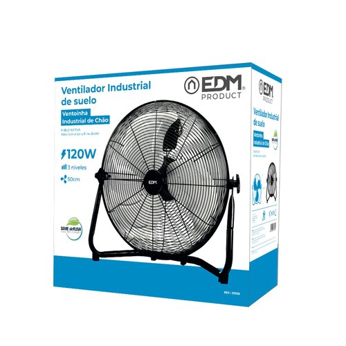 EDM EDM industriële vloerventilator 120W Ø 50 cm - 3 snelheden - Zwart EDM EDM industriële vloerventilator 120W Ø 50 cm - 3 snelheden - Zwart