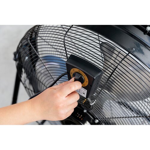 EDM EDM industriële vloerventilator 180W Ø60 cm met wielen - 3 snelheden - Zwart EDM EDM industriële vloerventilator 180W Ø60 cm met wielen - 3 snelheden - Zwart