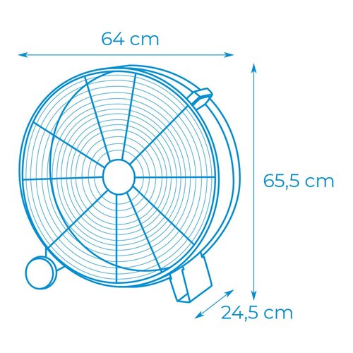 EDM EDM industriële vloerventilator Ø 65 cm 180W zwart met wielen 3 snelheden EDM EDM industriële vloerventilator Ø 65 cm 180W zwart met wielen 3 snelheden