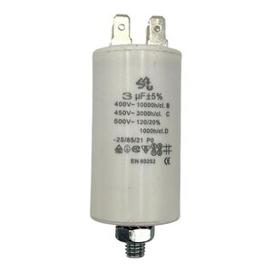 Fixem Fixem condensator 3 µF 450V 4-polig - Motorcondensator / opstartcondensator met montageschroef Fixem Fixem condensator 3 µF 450V 4-polig - Motorcondensator / opstartcondensator met montageschroef