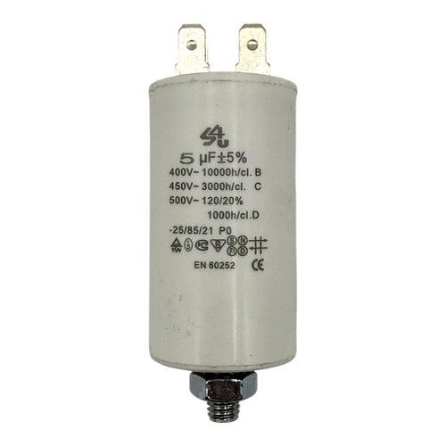 Fixem Fixem condensator 5 µF 450V 4-polig - Motorcondensator / opstartcondensator met montageschroef Fixem Fixem condensator 5 µF 450V 4-polig - Motorcondensator / opstartcondensator met montageschroef