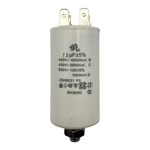 Fixem Fixem condensator 7,5 µF 450V 4-polig - Motorcondensator / opstartcondensator met montageschroef Fixem Fixem condensator 7,5 µF 450V 4-polig - Motorcondensator / opstartcondensator met montageschroef