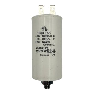 Fixem Fixem condensator 18 µF 450V 4-polig - Motorcondensator / opstartcondensator met montageschroef