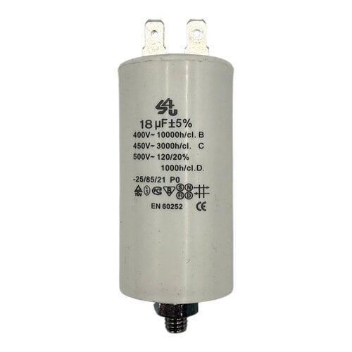 Fixem Fixem condensator 18 µF 450V 4-polig - Motorcondensator / opstartcondensator met montageschroef Fixem Fixem condensator 18 µF 450V 4-polig - Motorcondensator / opstartcondensator met montageschroef