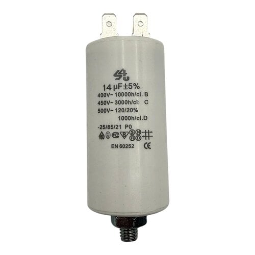 Fixem Fixem condensator 14 µF 450V 4-polig - Motorcondensator / opstartcondensator met montageschroef Fixem Fixem condensator 14 µF 450V 4-polig - Motorcondensator / opstartcondensator met montageschroef