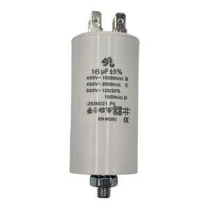 Fixem Fixem condensator 16 µF 450V 4-polig - Motorcondensator / opstartcondensator met montageschroef