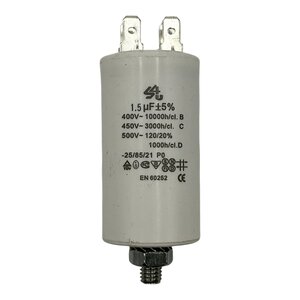 Fixem Fixem condensator 1,5 µF 450V 4-polig - Motorcondensator / opstartcondensator met montageschroef