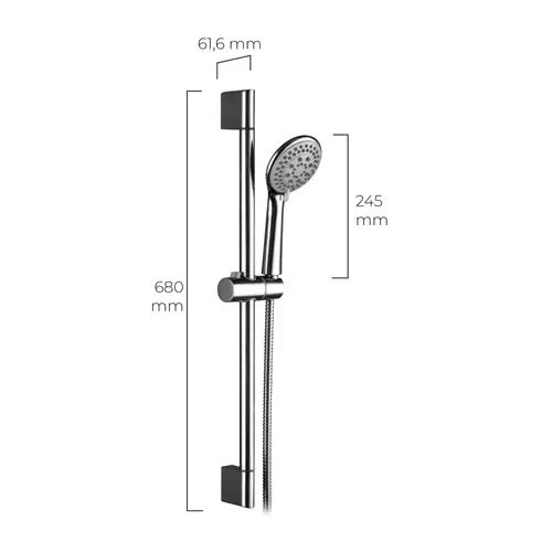 EDM EDM Altea Douchestang 68 cm met Doucheslang 1,5 m & 3-standen Douchekop – Chroom EDM EDM Altea Douchestang 68 cm met Doucheslang 1,5 m & 3-standen Douchekop – Chroom