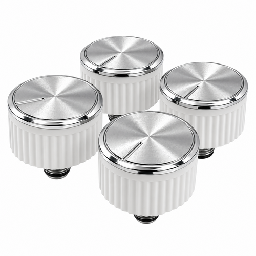 SKL SKL fornuis knoppen set 4 stuks, universele bedieningsknoppen 34 mm, geschikt voor 6 mm assen, lange schacht, wit chroom SKL SKL fornuis knoppen set 4 stuks, universele bedieningsknoppen 34 mm, geschikt voor 6 mm assen, lange schacht, wit chroom