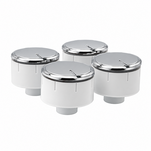 SKL SKL universele fornuis knoppen set 4 stuks, lange as 6 mm, wit en chroom, Ø34 mm  Kopiëren