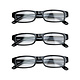 MELLESON Eyewear Melleson Eyewear overkijk leesbril zwart +2.50 x 3 stuks