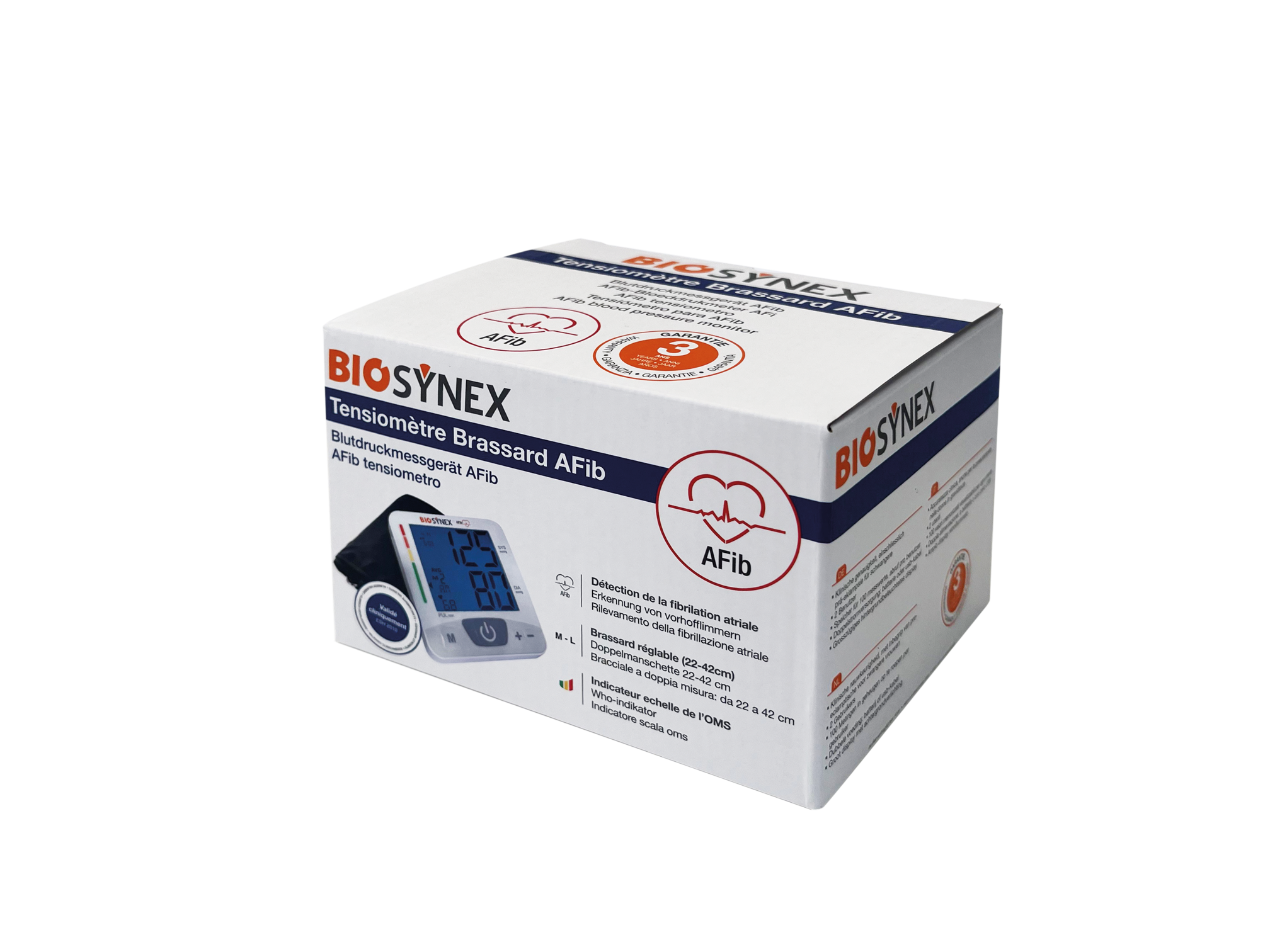 BioSynex BioSynex BLOEDDRUKMETER BOVENARM AFIB - Manchet Maat M-L - Klinisch Gevalideerd - Dubbele Voeding - Schaalindicator
