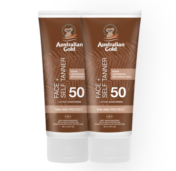 Australian Gold Vorteilsset: 2x LSF 50 Face mit Self Tanner
