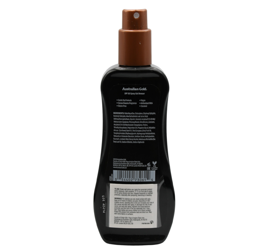SPF 50 Spray Gel with Bronzer - Sunscreen
