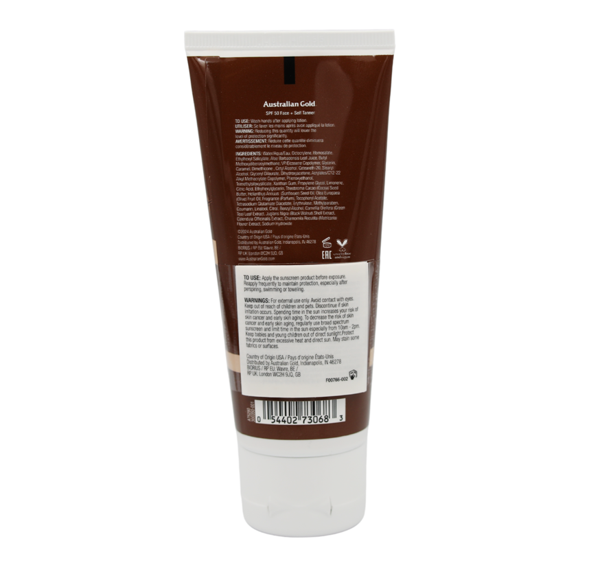 SPF 50 Face met Self Tanner - Zonnebrandcrème