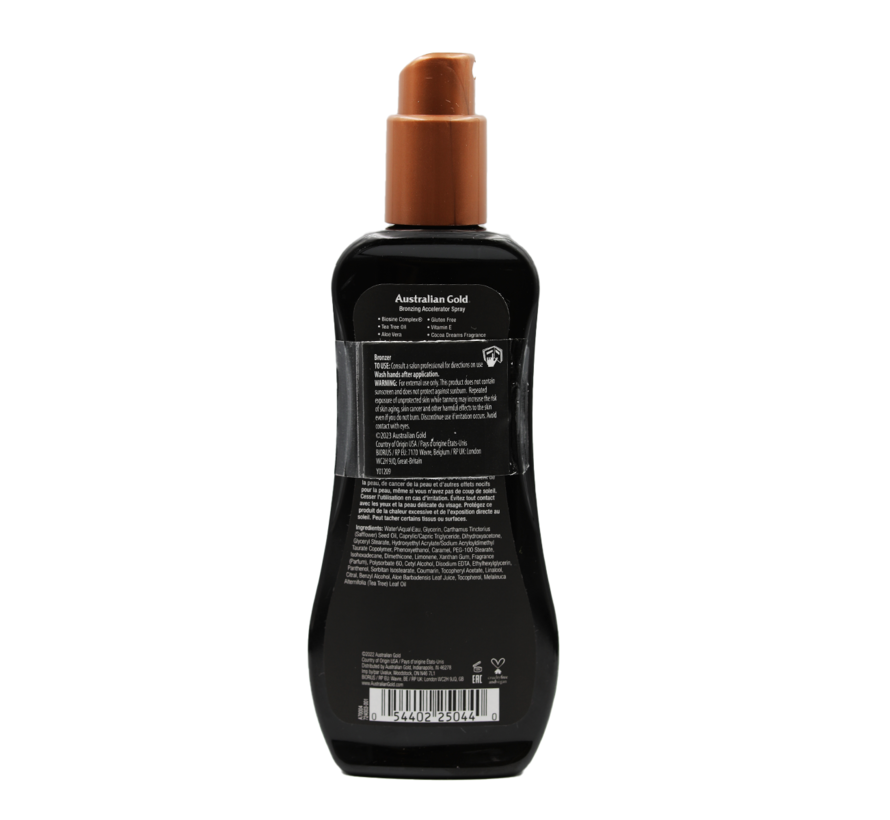 Dark Tanning Accelerator Spray Gel met bronzer - Zonnebrandcrème zonder SPF
