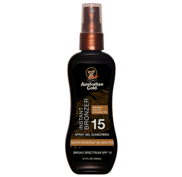 Australian Gold SPF 15 Spray Gel met Bronzer -  Reisverpakking
