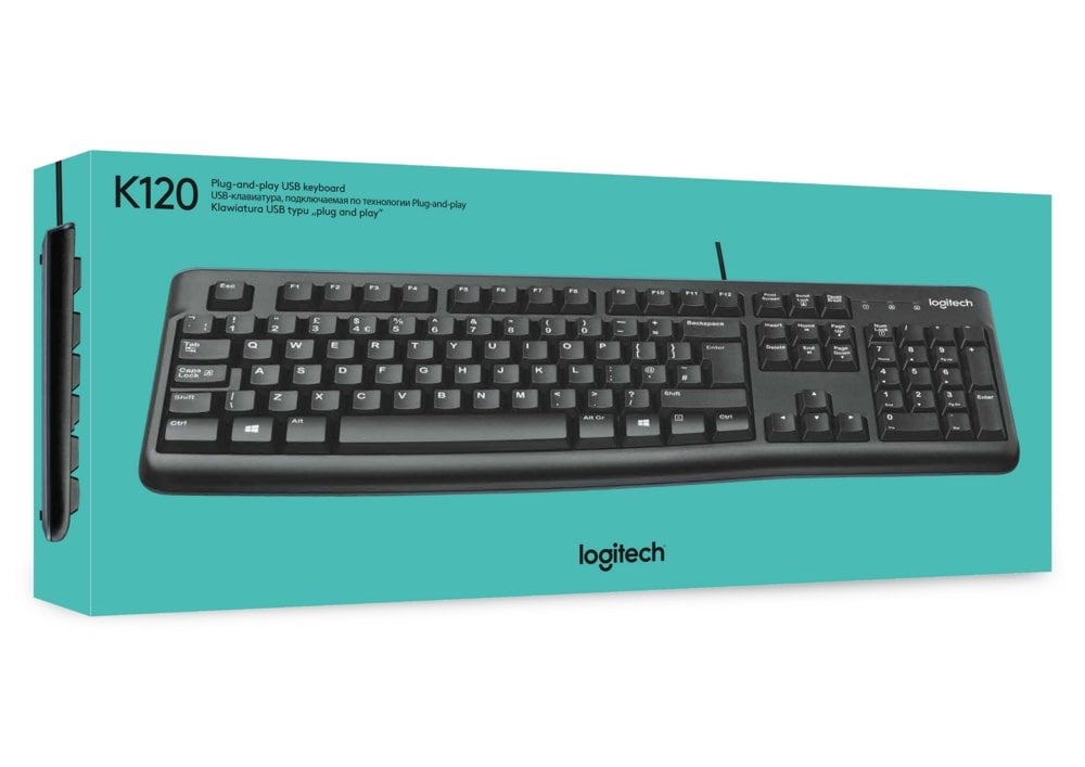 Logitech Keyboard K120 for Business USB US International Zwart -