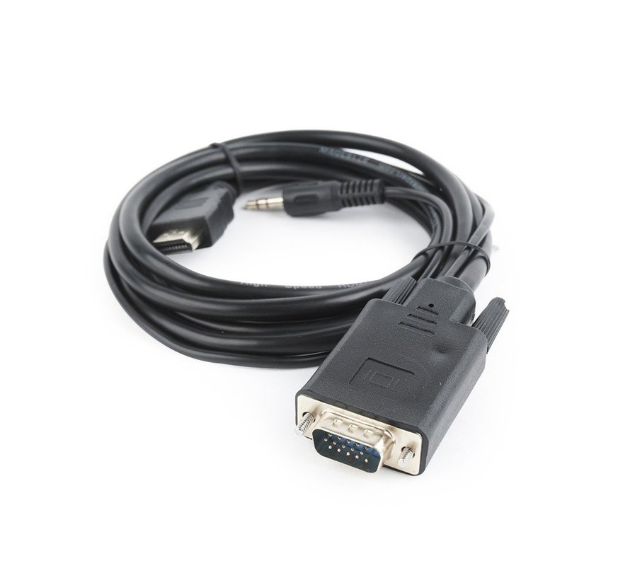 A-HDMI-VGA-03-6 video kabel adapter 1,8 m VGA, 3.5 mm Zwart